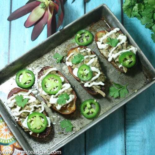 Whole30 White Chicken Chili Potato Skins