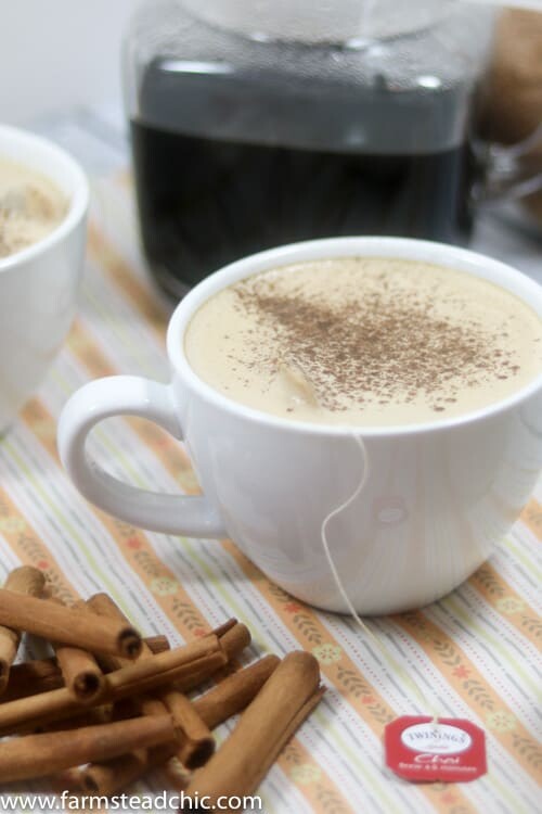 This Paleo and Whole30 Chai Spice Latte combines all the flavors of chai tea with freshly brewed coffee and a touch of creamy coconut milk to start your day off right. Sprinkle it with cinnamon for an extra little kick and a drool-worthy pic. Dairy free and vegan.