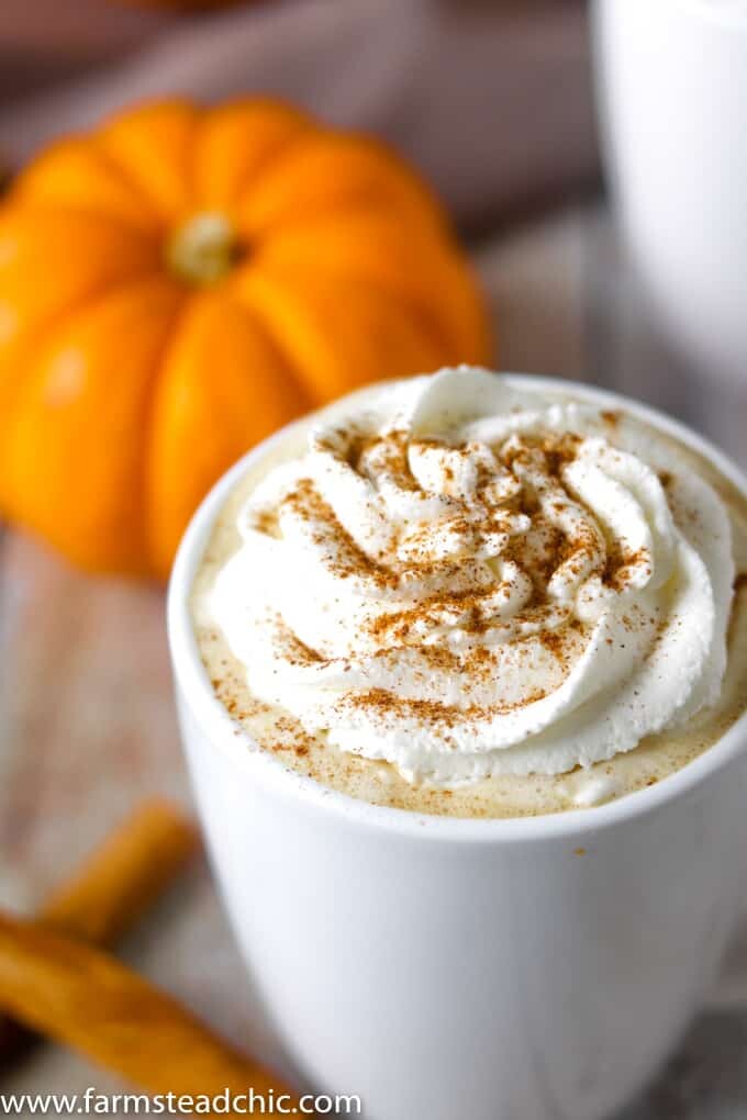 This Paleo and Whole30 Pumpkin Spice Latte needs just four ingredients and an inexpensive milk frother. In less than ten minutes, you'll have a healthy, dairy-free cup full of autumn right in your hands. If you don't have a milk frother, a blender will do just fine.