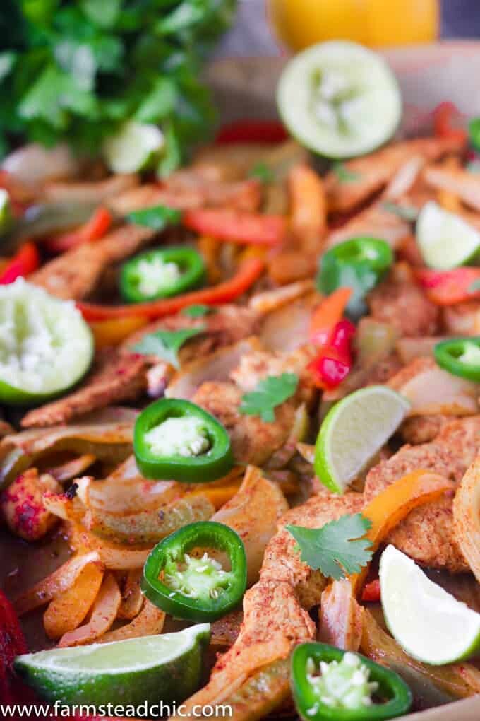 Paleo and Whole30 Chicken Fajitas Sheet Pan Dinner • The Farmstead