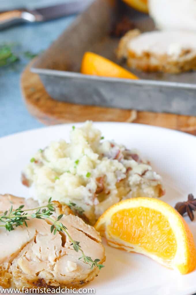This Paleo and Whole30 Slow Cooker Turkey Breast with Orange & Thyme is incredibly moist and tender, super easy to make and full of autumn flavor.