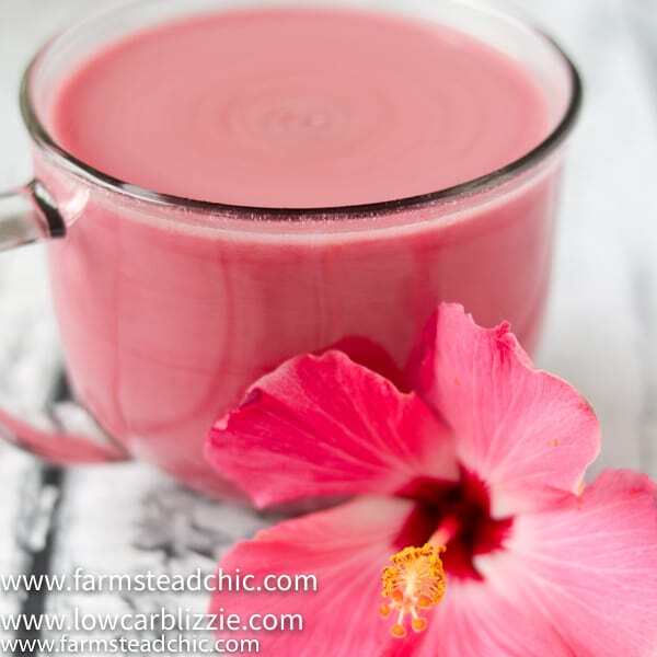 Bring some warm weather cheer to your chilly fall with this Low Carb, Keto Hibiscus Tea Latte with Whole30 and Paleo Options. With only 2-3 ingredients, you'll be dreaming of the tropics while snuggled up by your fireplace in no time. Dairy-free, refined sugar-free, guilt-free!